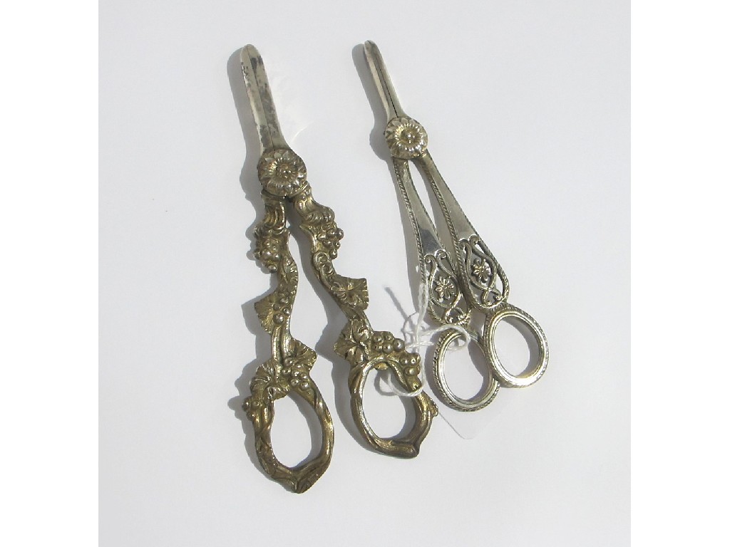 Appraisal: A lot comprising two pairs of grape scissors