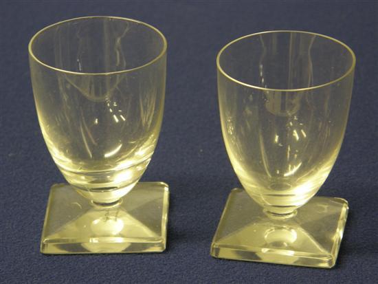 Appraisal: Pair of Lalique drinking glasses on short stems and square