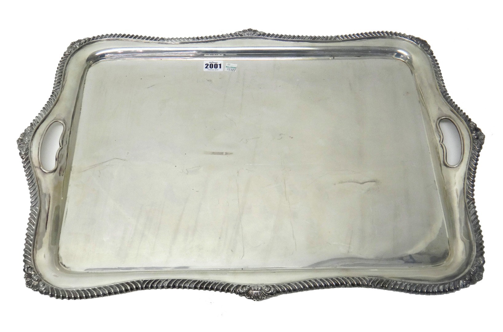 Appraisal: A late Victorian large silver twin handled tray of shaped