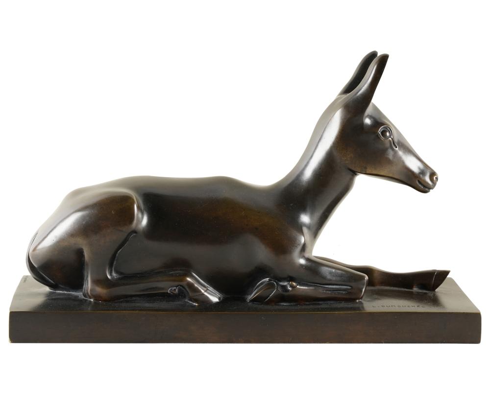 Appraisal: LOUIS DUMOUCHEL - DOEbronze signed in casting Susse Freres foundry