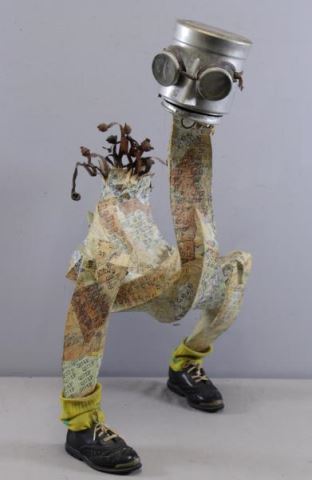 Appraisal: Mixed Media Sculpture of a Chicken in Shoes Initialed R