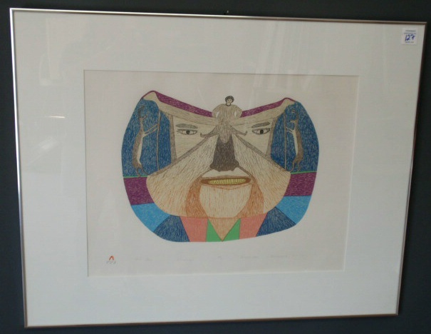 Appraisal: Inuit Indian lithograph titled The Face and inscribed Dorset Oschiah