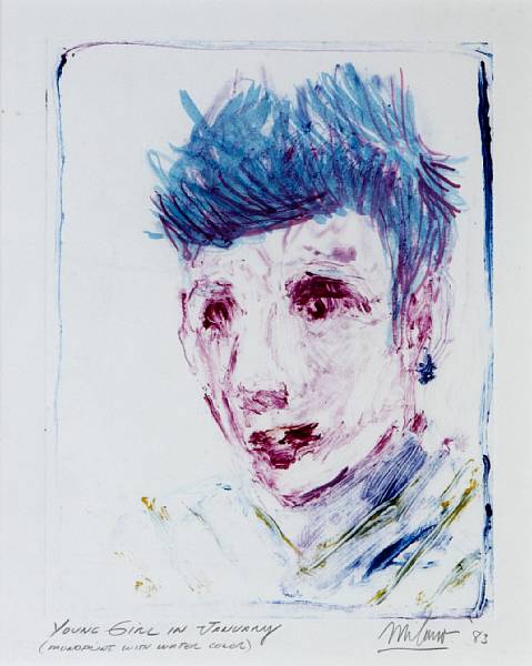 Appraisal: Milano Kazanjian American born Young Girl in January Monoprint in