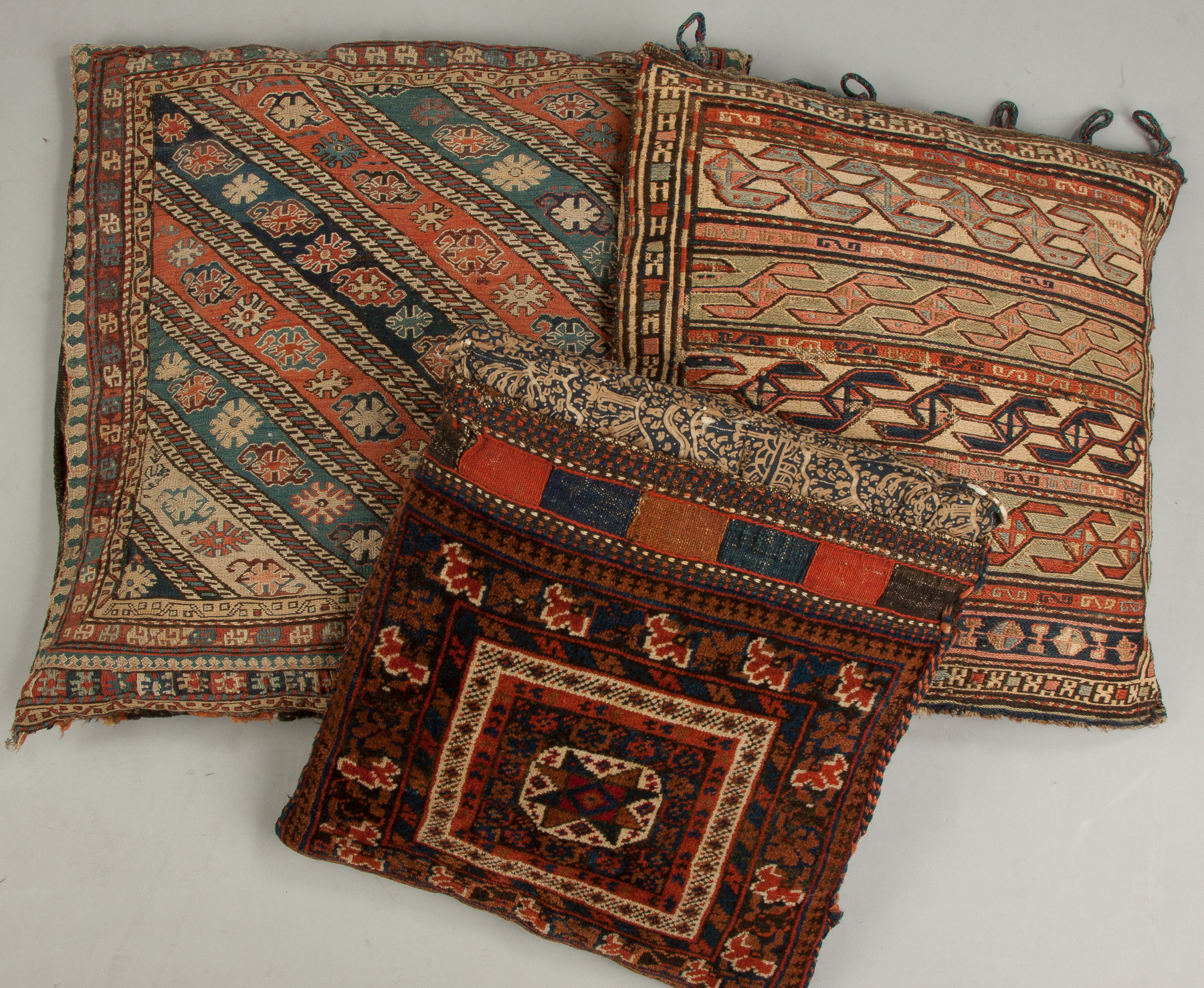 Appraisal: Two Kilim Pillows One Kurdish Pillow Late th cent