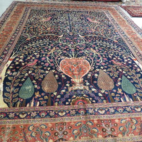 Appraisal: Antique Tabriz Persian Handmade Room Size Rug elaborate bird and