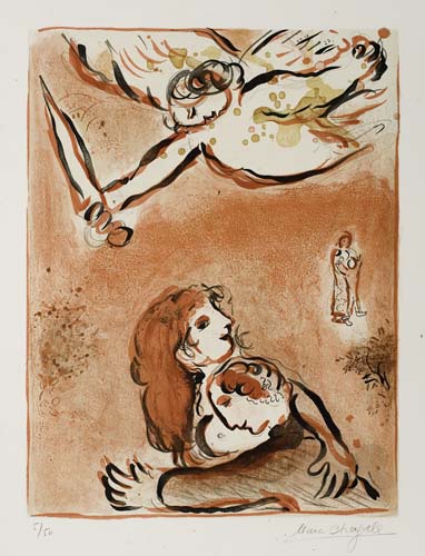 Appraisal: MARC CHAGALL Le Visage d'Israel Color lithograph x mm x