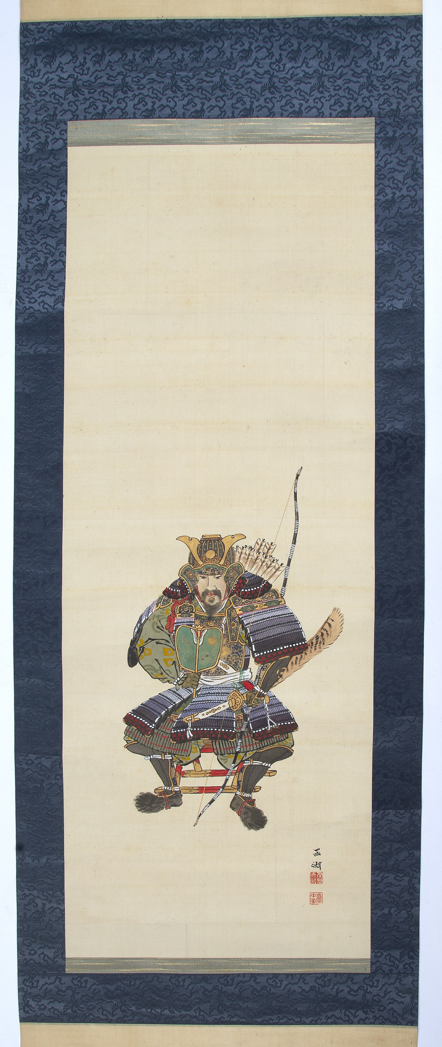 Appraisal: Kono Seiko fl - 's Japanese scroll painting of Samurai