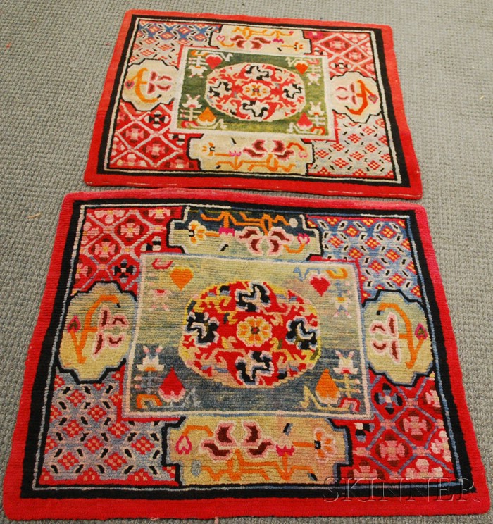 Appraisal: Two Tibetan Meditation Mats th century one ft in x