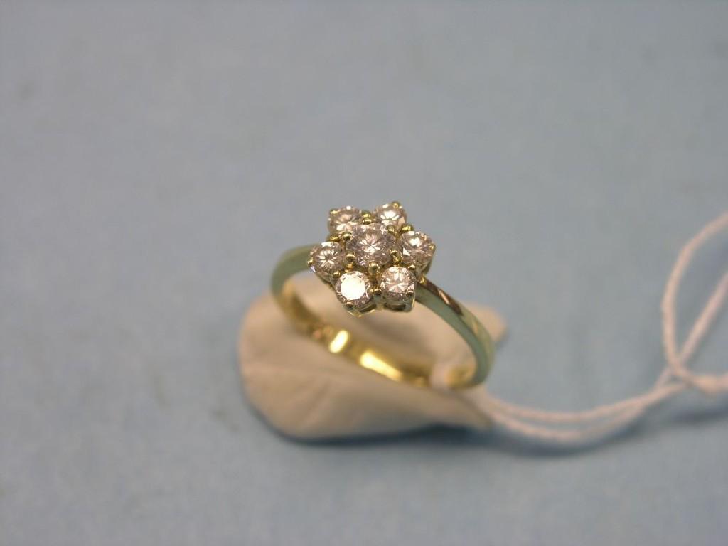 Appraisal: A modern ct gold and diamond ring seven diamonds in