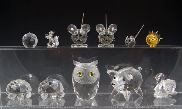 Appraisal: pc SWAROVSKI CRYSTAL ANIMALS To include Owl with yellow glass