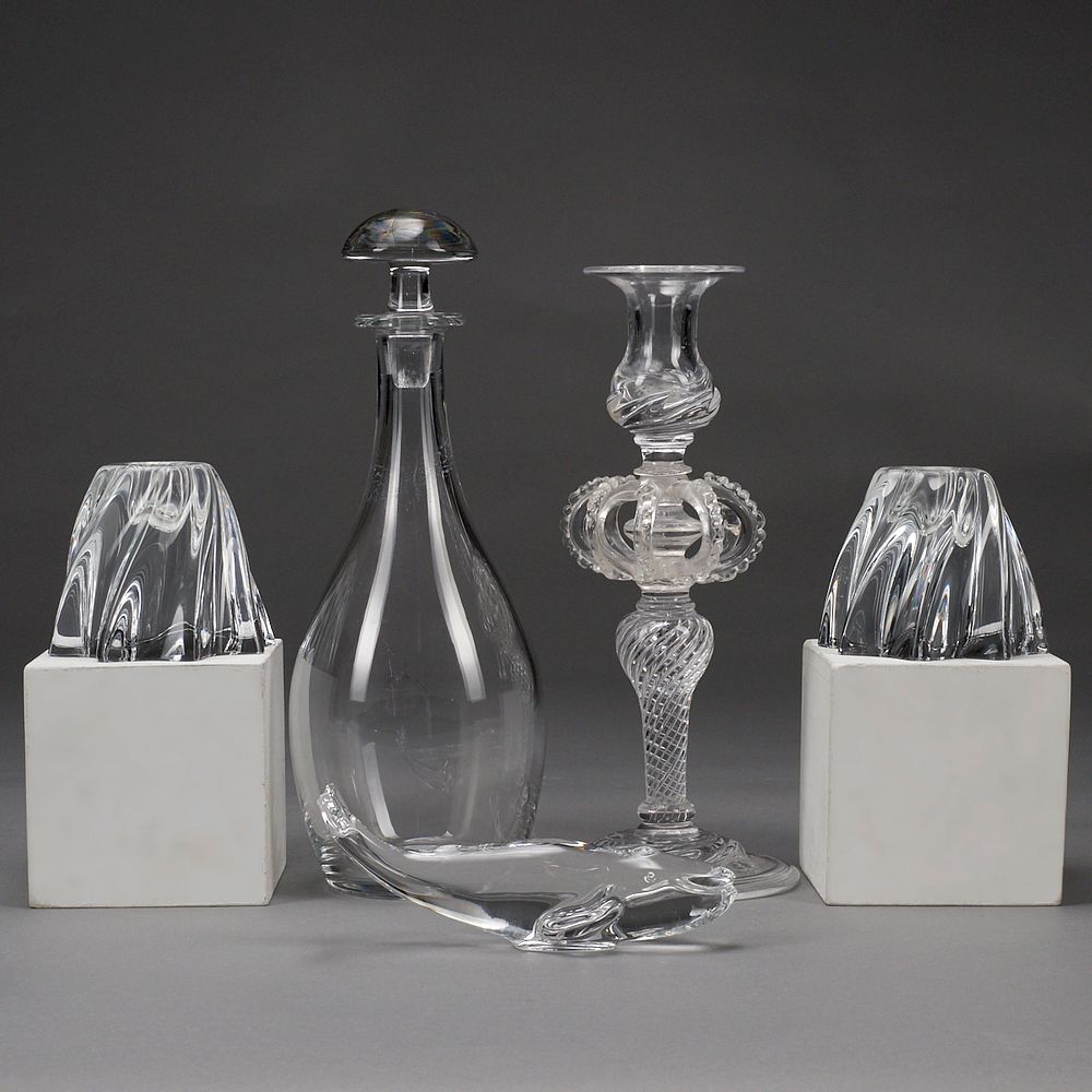 Appraisal: Grp Baccarat Hadeland Glass Wares Group of five glass and