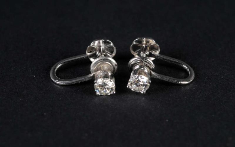 Appraisal: Pair of K Diamond Screw-Back Earrings Description Approximately pts Condition