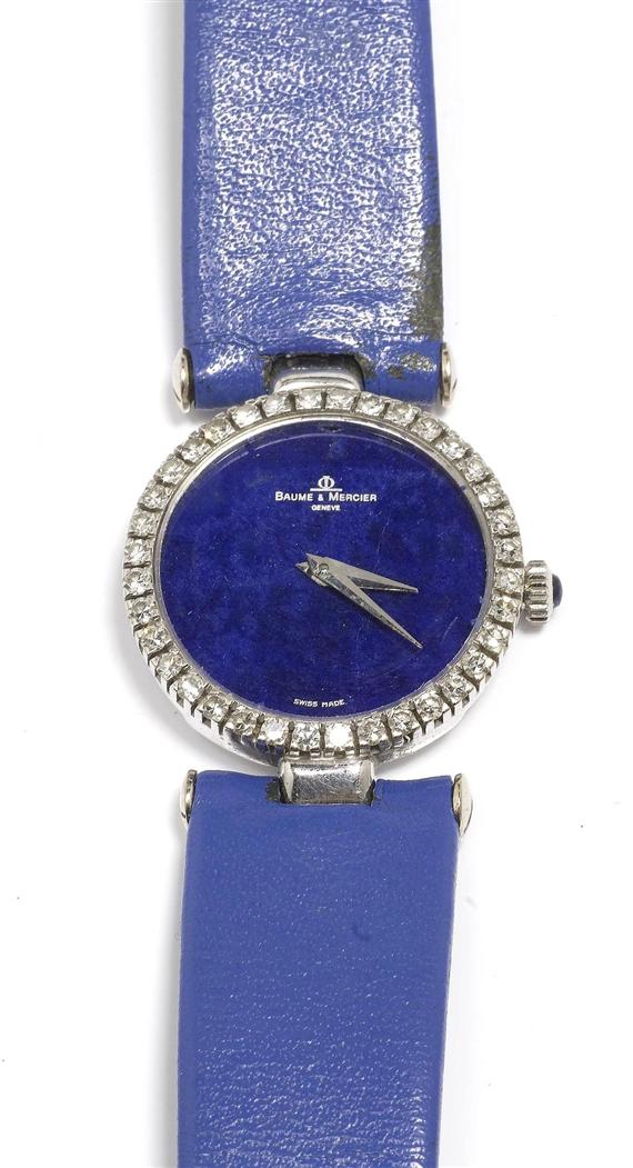 Appraisal: A LADY'S DIAMOND WRISTWATCH BAUME MERCIER 's White gold Round