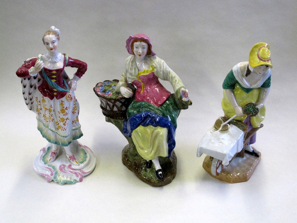 Appraisal: Three Spode figures to include Chelsea figures No 'Cherries' from