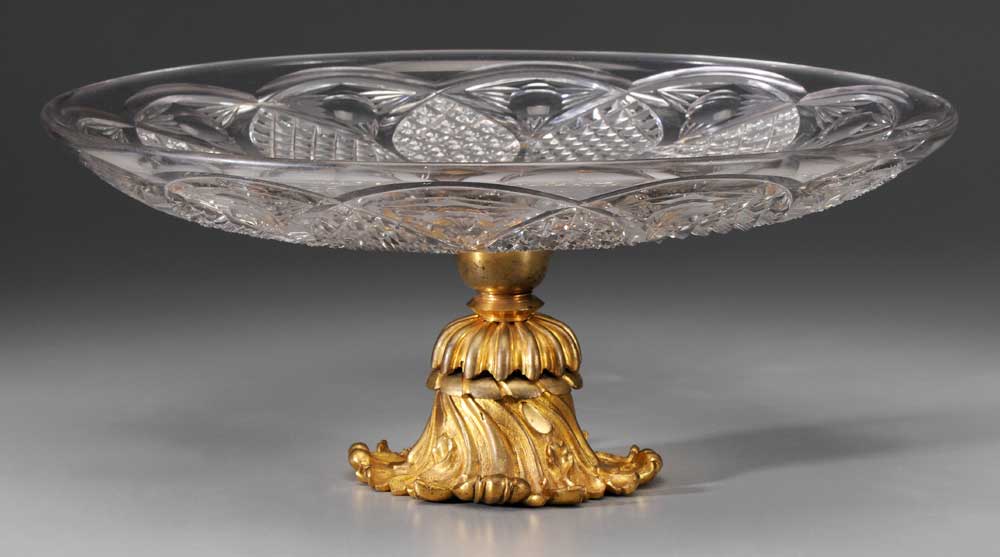 Appraisal: Cut Glass Tazza American late th early th century shallow