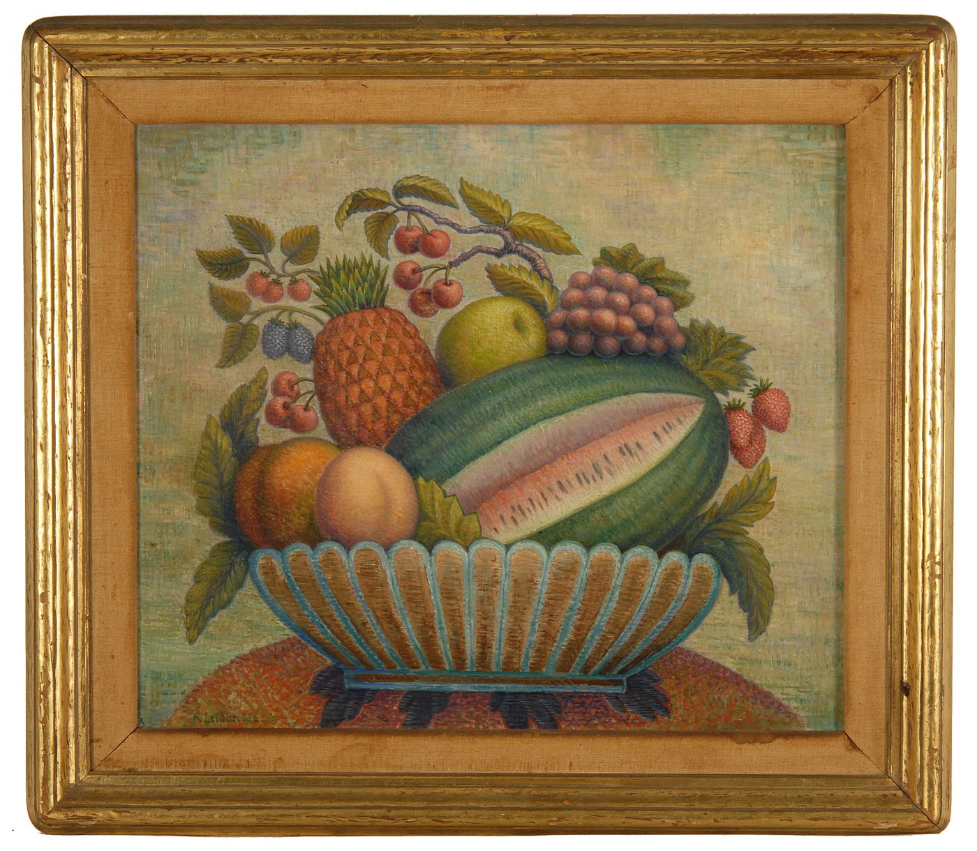 Appraisal: RODNEY LETHBRIDGEAmerican b Still life with fruit Signed lower left