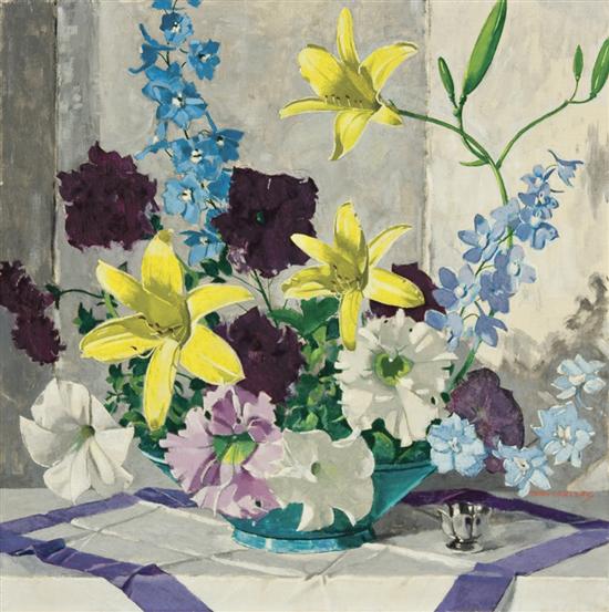 Appraisal: CARL E LAWLESS American - Still Life with Daffodils oil