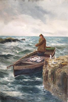 Appraisal: Charles Napier Hemy - Fisherman returning to port Signed with