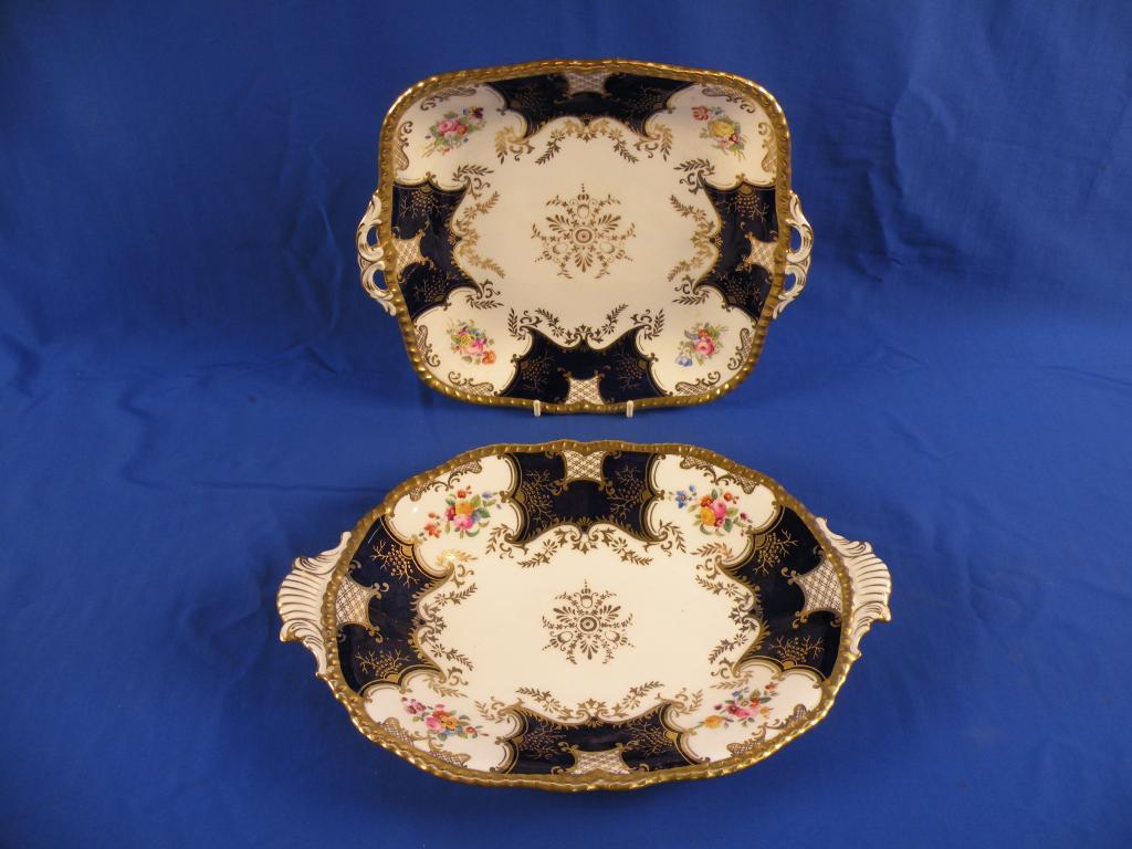 Appraisal: A Coalport Bat Wing two handled oval dish and a