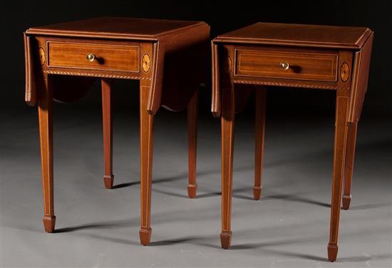 Appraisal: Pair of Federal style inlaid mahogany pembroke tables Potthast Brothers