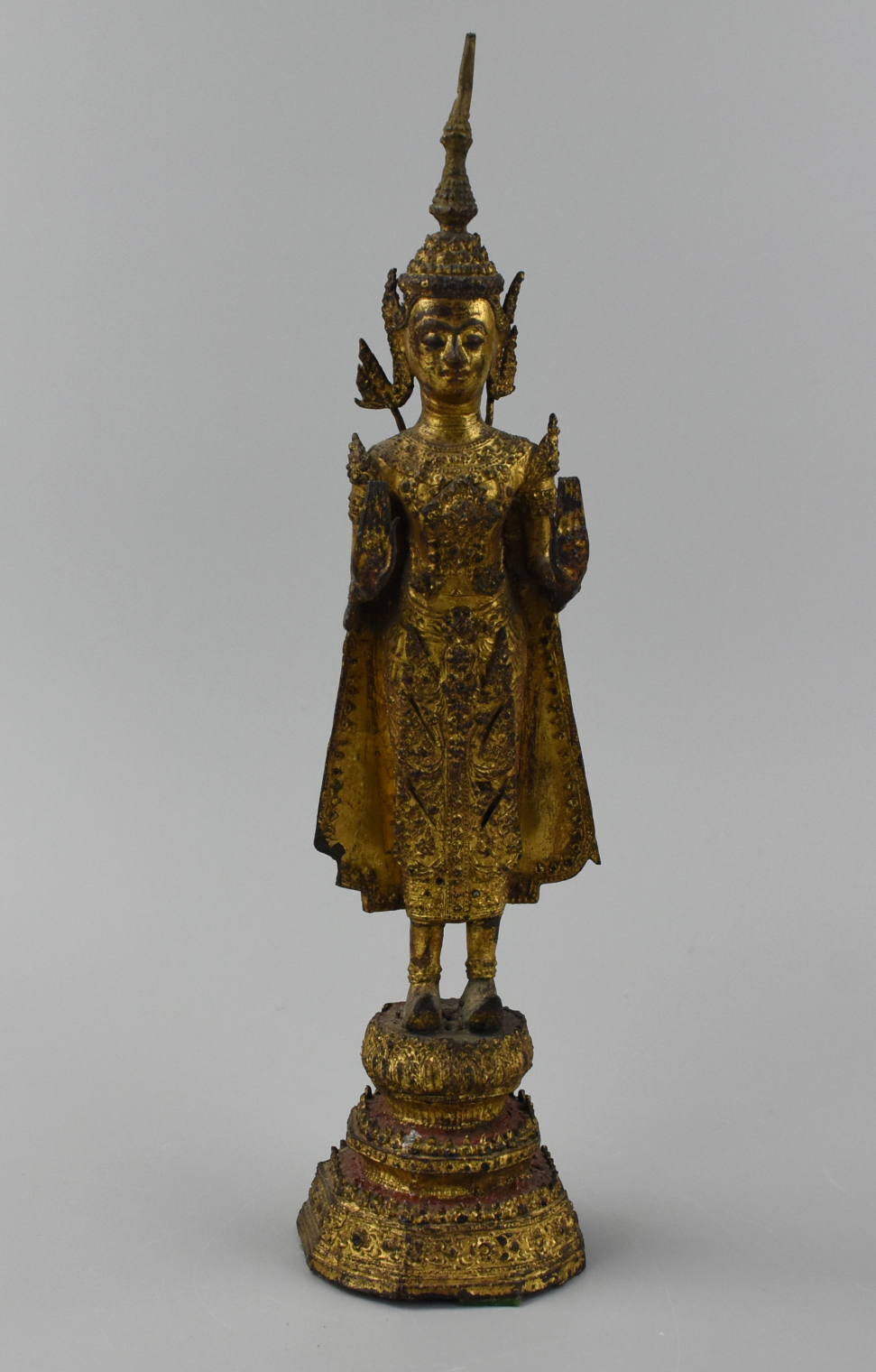 Appraisal: GILDED STANDING THAI BUDDHA - TH C A Thai Buddha