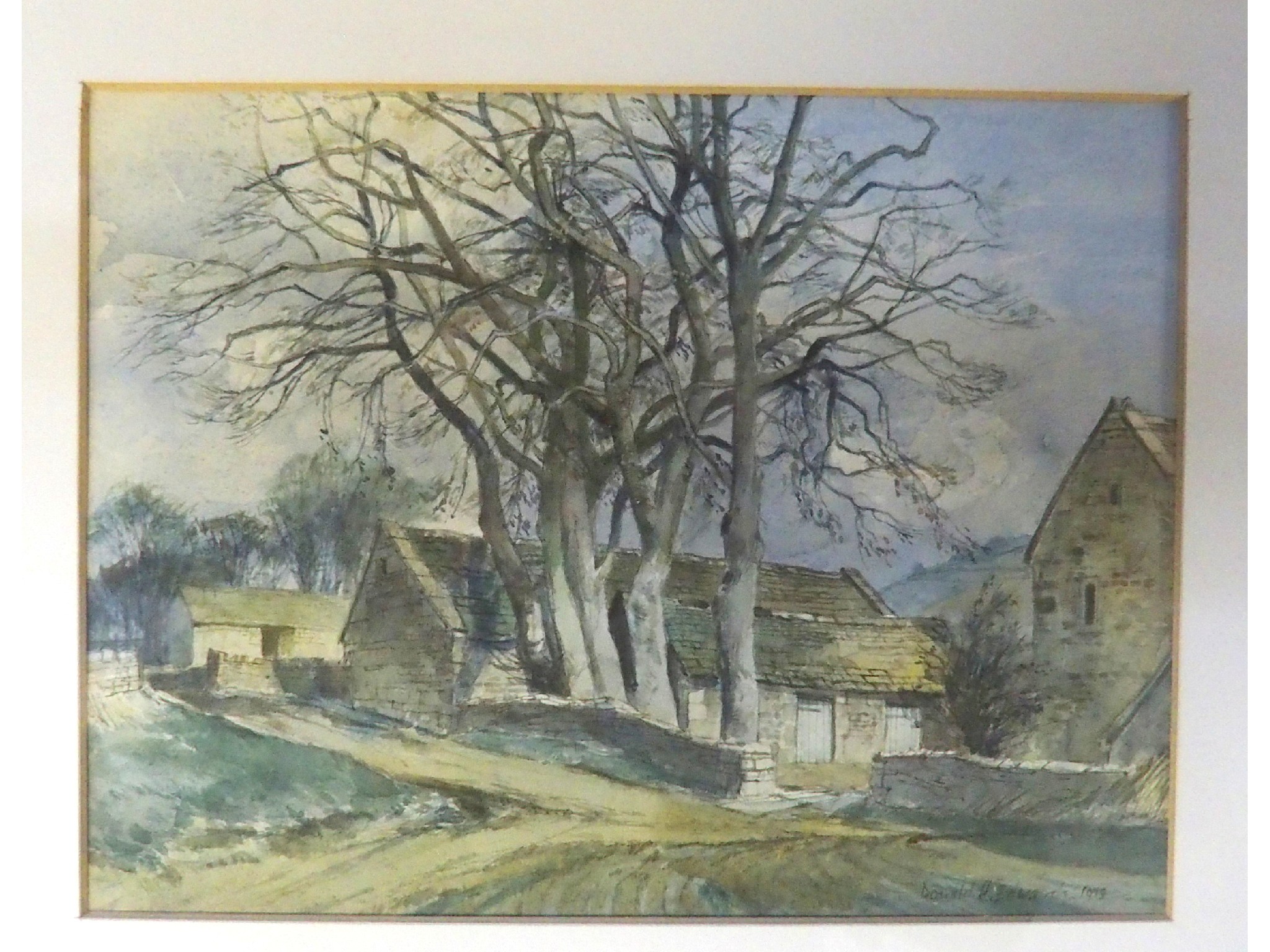 Appraisal: DONALD H EDWARDS Cotswold Barns and Beech trees Shipton Cliffe