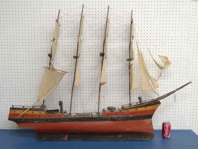 Appraisal: Early painted boat model '' W '' Ht