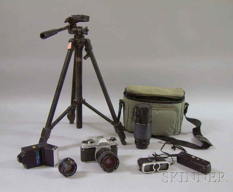 Appraisal: Group of mm Photography Equipment including Pentax K mm camera