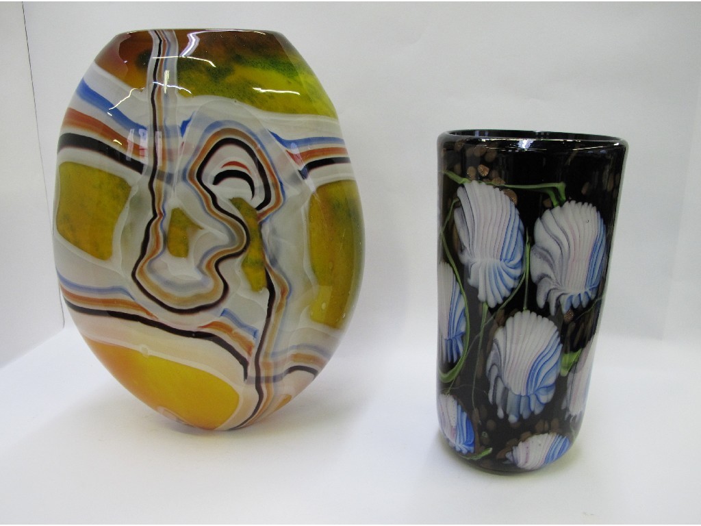 Appraisal: Two large modern art glass vases