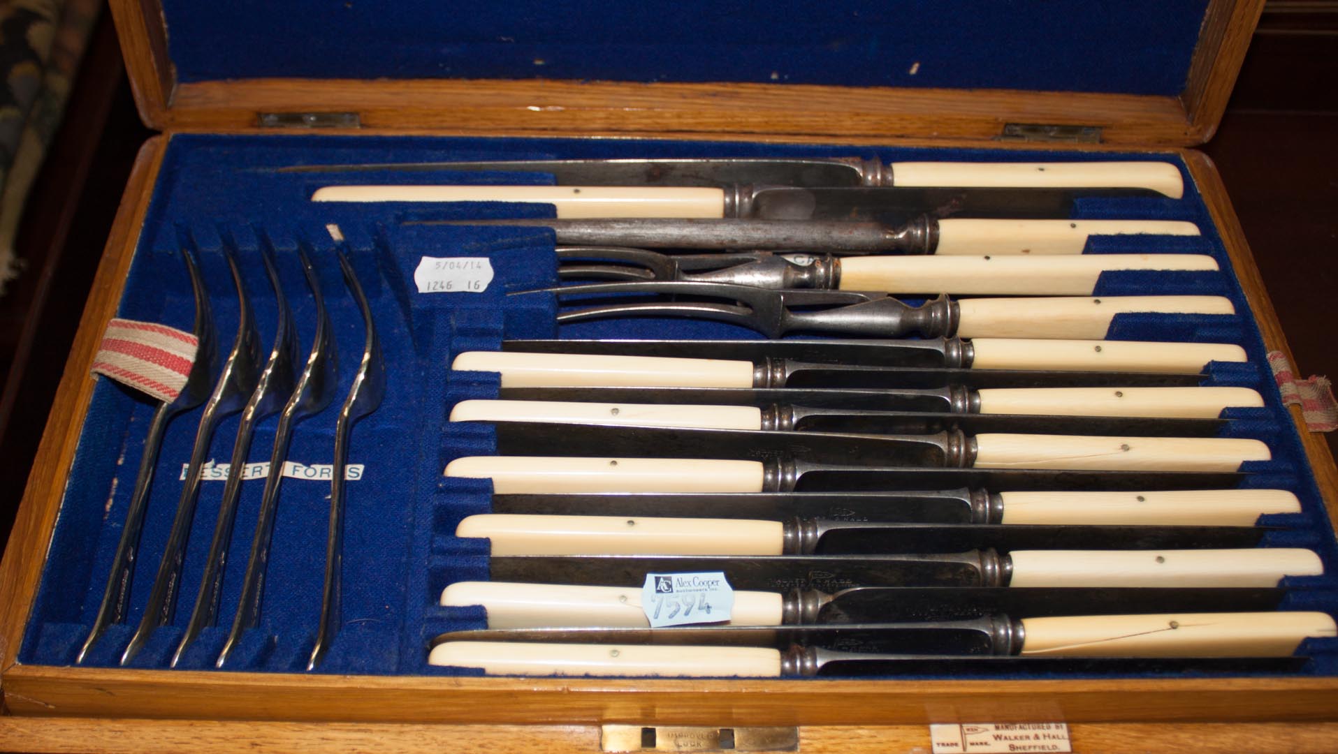 Appraisal: Antique boxed flatware set