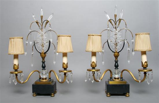 Appraisal: A Pair of Art Deco Style Buffet Lights Height inches