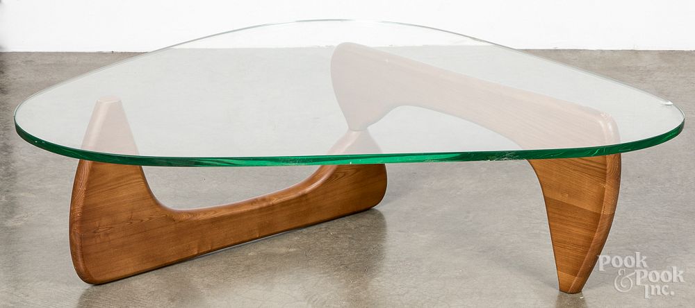 Appraisal: Isamu Noguchi glass top coffee table Isamu Noguchi glass top