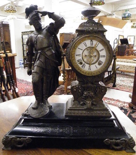 Appraisal: ANSONIA STATUE CLOCK Ansonia Clock Co late th century with