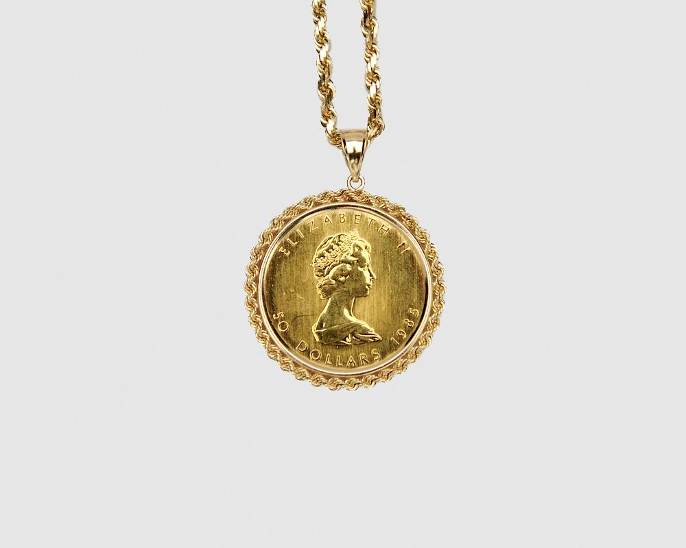 Appraisal: Gold Coin Necklace Gold Coin Necklace the k yellow gold