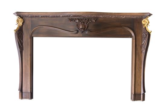 Appraisal: Sale Lot A Gilt Bronze Mounted Walnut Mantel late th