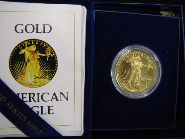 Appraisal: Gold American Eagle Proof Coin with box papers troy ounce