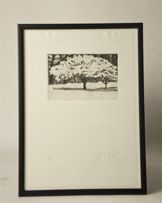 Appraisal: Tim Michel Original Signed Cherry Tree Etching original artist's proof