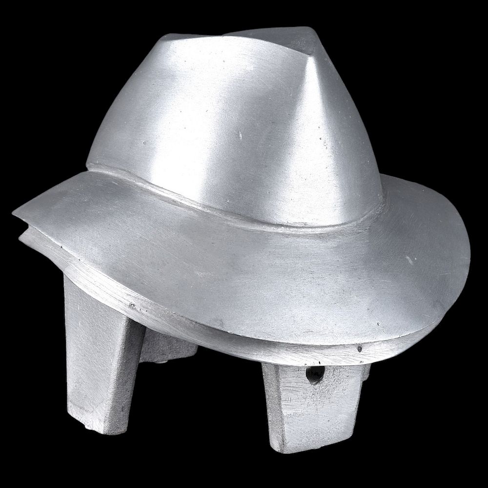 Appraisal: Aluminum Hat Stand Contemporary Modern Silvered Aluminum Mold of a