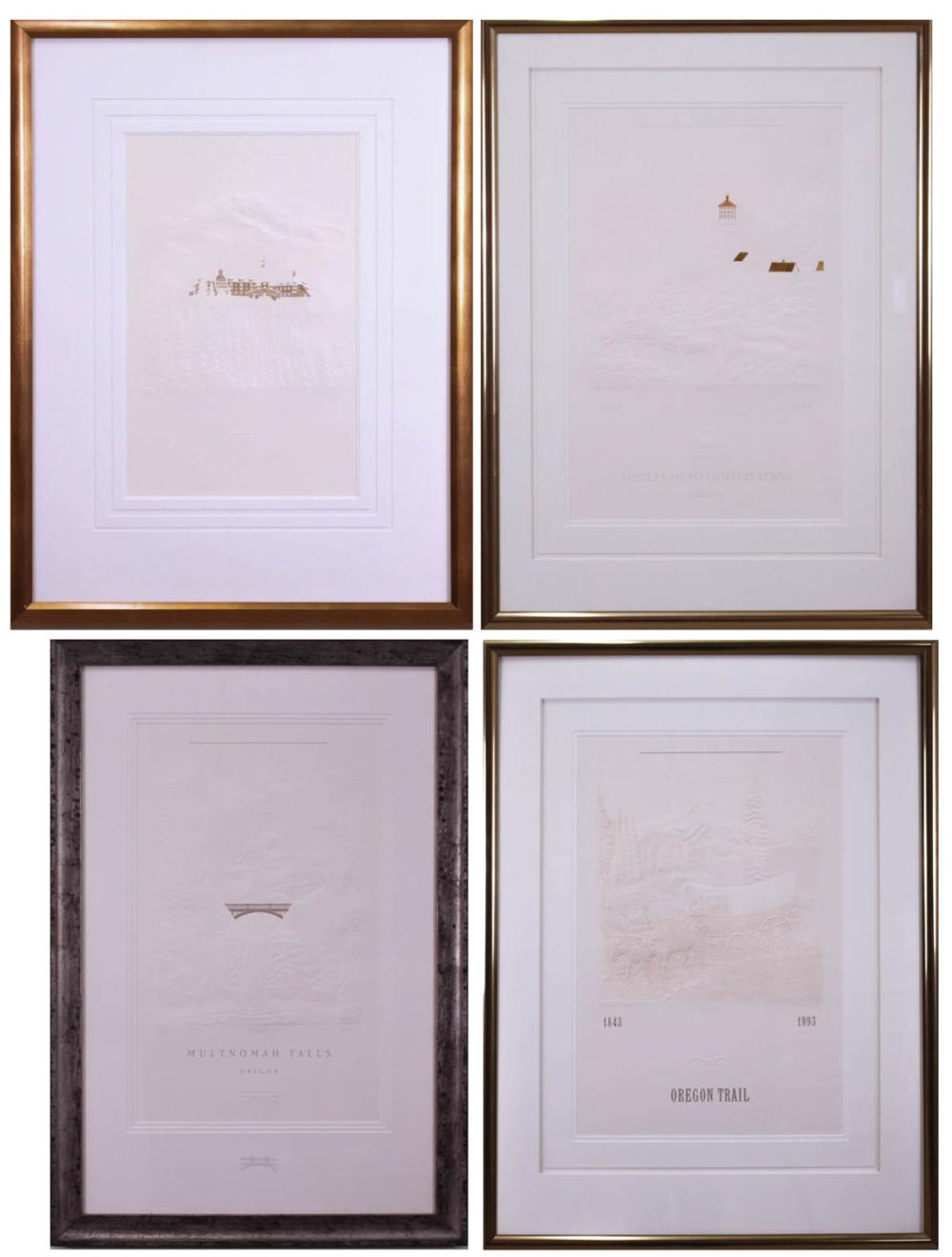 Appraisal: FOUR EMBOSSED COLLECTIBLE PRINTS ON PAPER Three prints by Ann