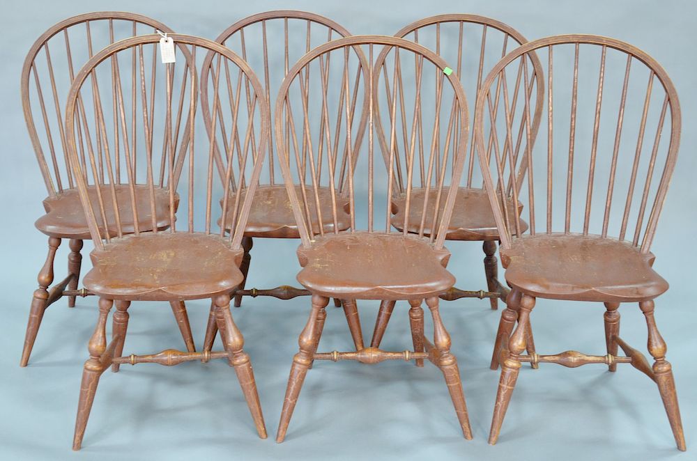 Appraisal: Warren Chair Works set of six Windsor style side chairs