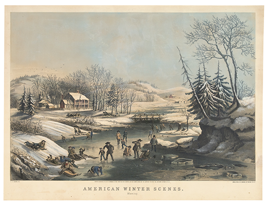 Appraisal: CURRIER AND IVES American Winter Scenes Morning Lovely hand-colored large