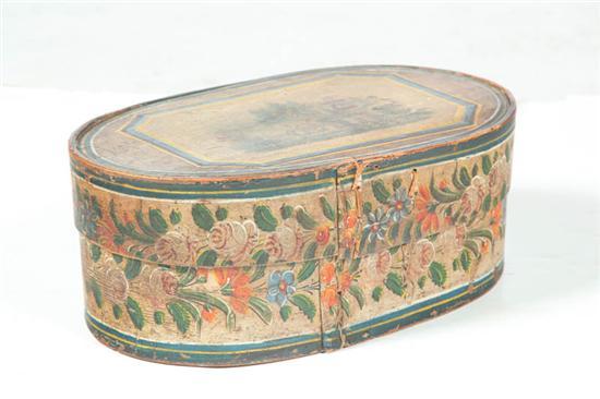 Appraisal: BRIDE'S BOX American st half- th century bentwood Oval box