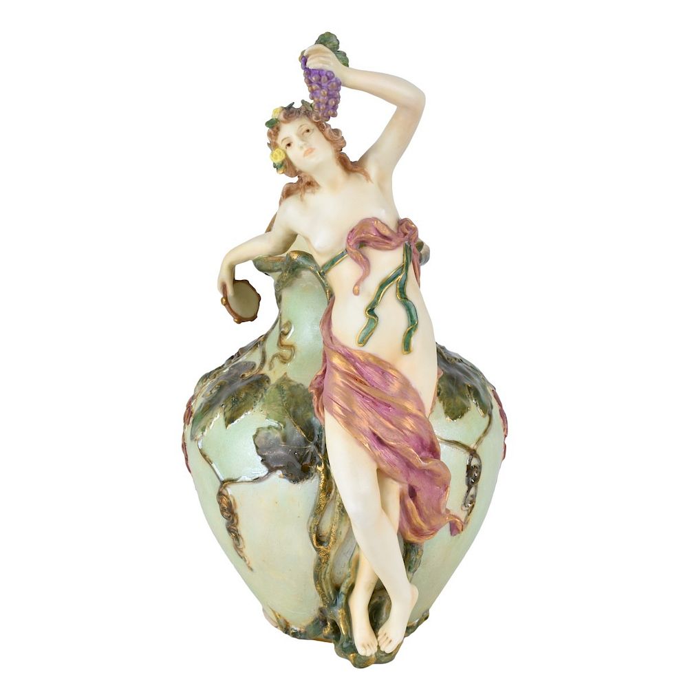 Appraisal: Ernst Wahliss Turn Wien Figural Ewer Ernst Wahliss Turn Wien