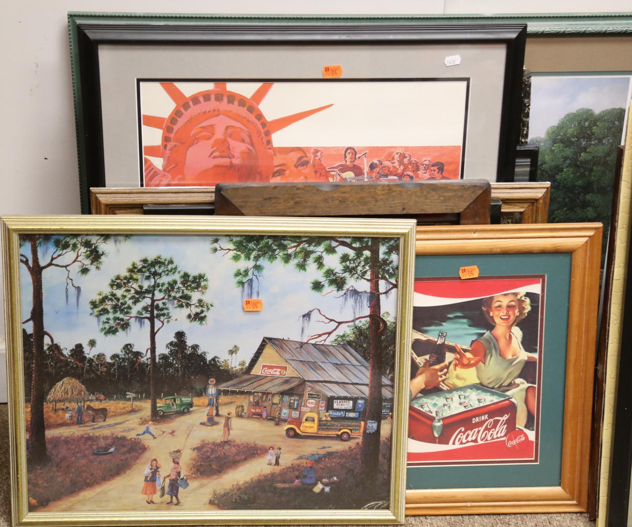 Appraisal: Nine framed Coca-Cola artworks Undernumber