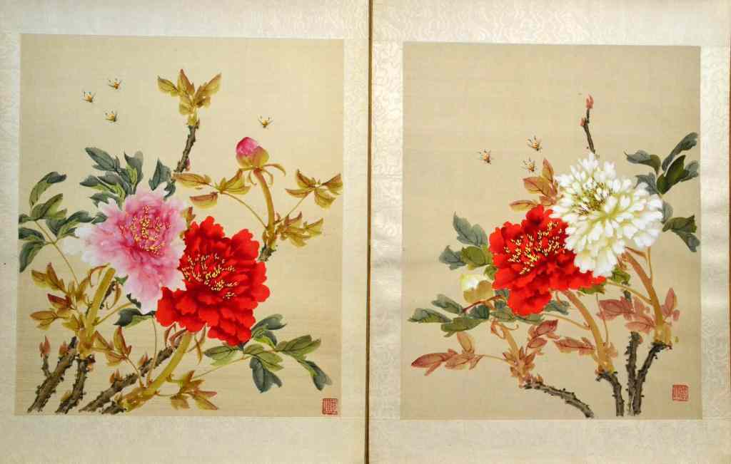 Appraisal: Chinese Qing Watercolor Paintings On SilkBoth finely painted to depict