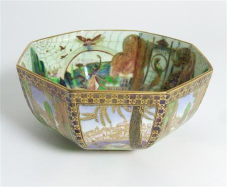 Appraisal: DAISY MAKEIG-JONES FOR WEDGWOOD FAIRYLAND LUSTRE BOWL CIRCA of octagonal