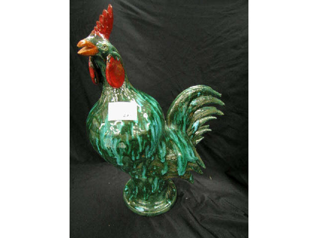 Appraisal: Folk Art Pottery Rooster Signed