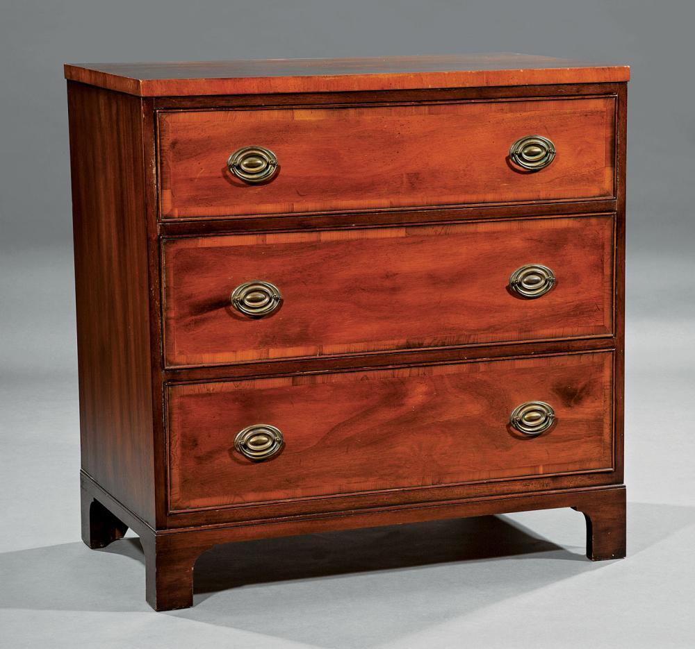 Appraisal: Federal-Style Mahogany Chest of Drawers labeled Kittinger three banded drawers