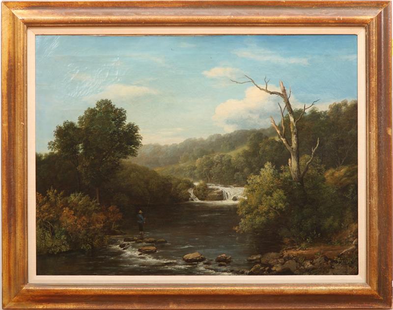 Appraisal: ATTRIBUTED TO EDMUND WARD GILL - THE ANGLER Oil on