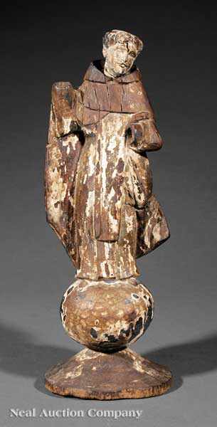 Appraisal: An Italian Carved and Painted Wood Figure of St Francis